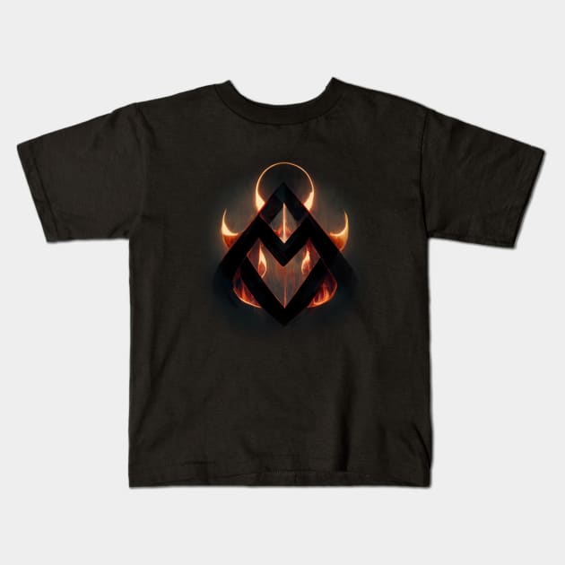 Burning Symbol Kids T-Shirt by orange-teal